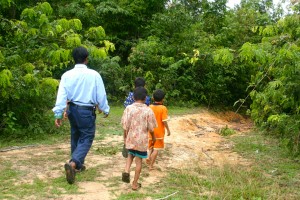 The child who had a near miss with UXO must take us back to the site so we can destroy the ordnance.